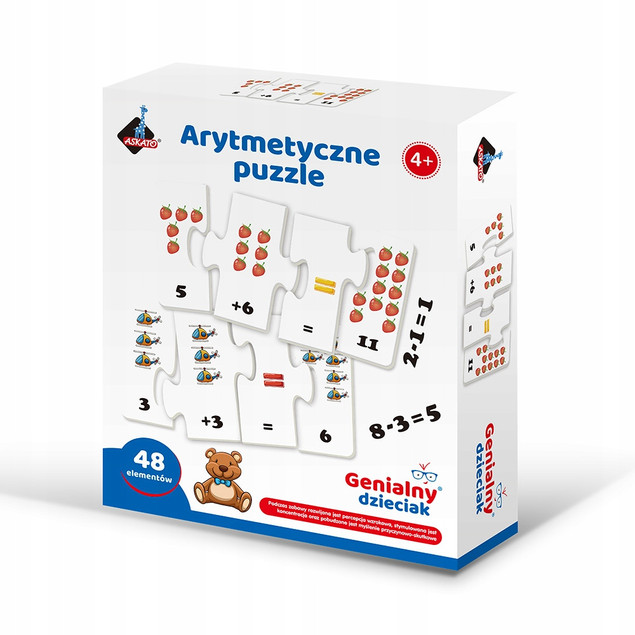 Puzzle Edukacyjne Arytmetyczne do Nauki Liczenia "Genialny Dzieciak"