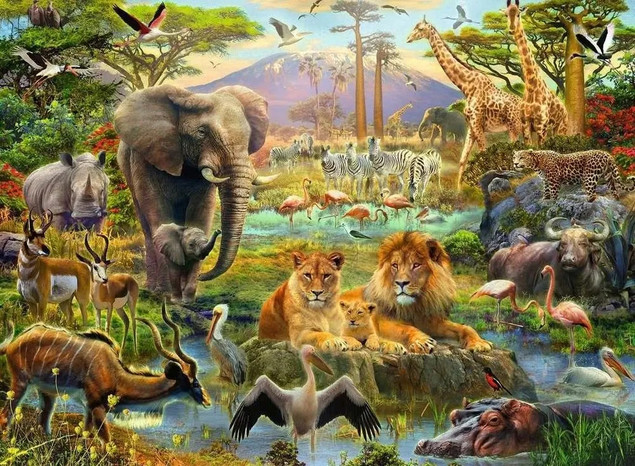 Puzzle Ravensburger 200 elementów XXL zwierzęta ze savany