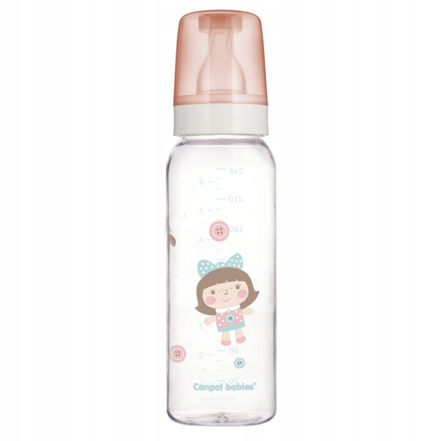Canpol babies Butelka Szklana 240 ml Zielona z Smoczkiem 12m+