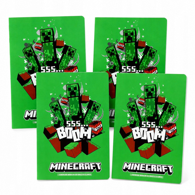 Minecraft Astra A4 3-line notebook, 32 pages (4 pcs)