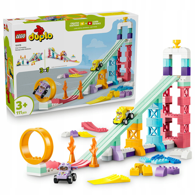 LEGO DUPLO 10478 Kreatywne Rampy 3w1 z Samochodzikami