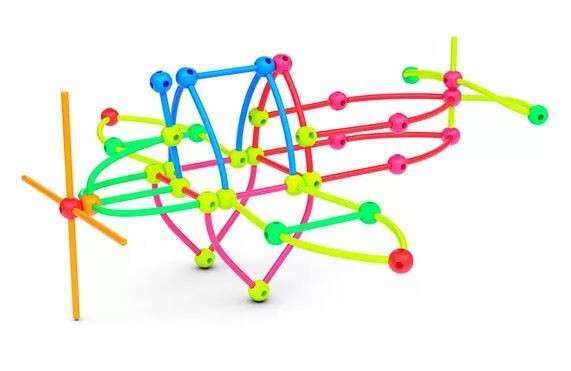 Klocki Meli Stick Neon Patyczki Kulki 600 elementów Konstrukcyjne