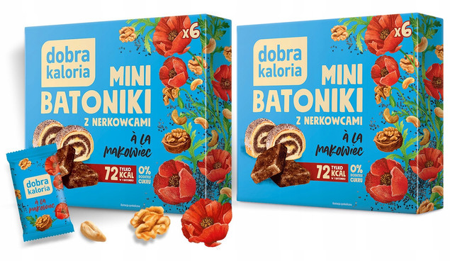 DOBRA KALORIA Mini Batoniki A'LA CIASTO MAKOWIEC Batony Bez Cukru 108g x2