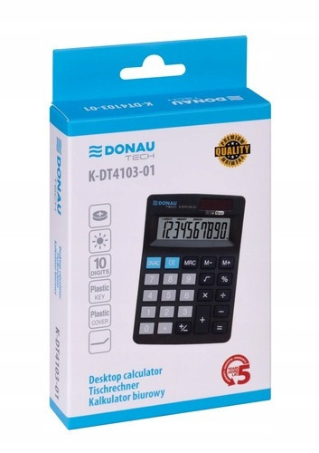 Kalkulator biurowy DONAU TECH K-DT4103-01 10 cyfr czarny