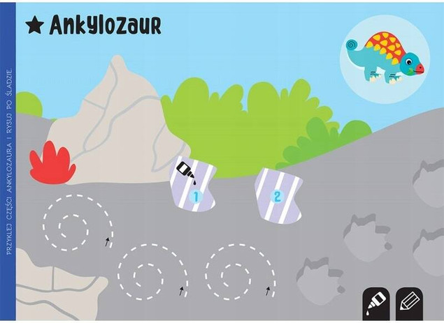 Dinozaury. Wycinam, naklejam, rysuję. Wycinanki edukacyjne