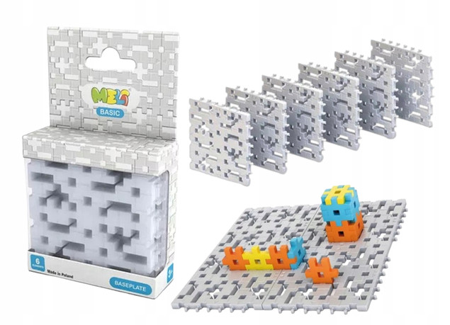 Meli Basic Baseplate Szare Płytki Konstrukcyjne 6 sztuk
