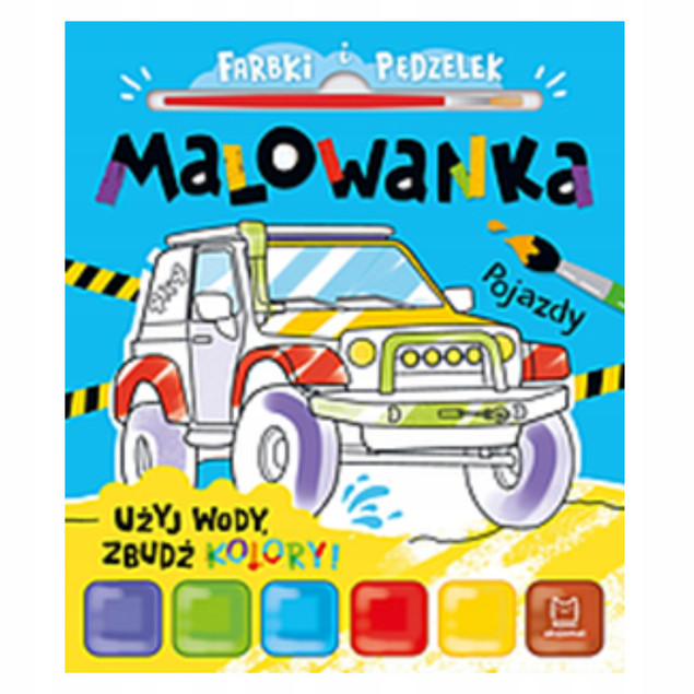 Kolorowanka Wodna z Pędzelkiem i Farbkami – Ulubione Pojazdy