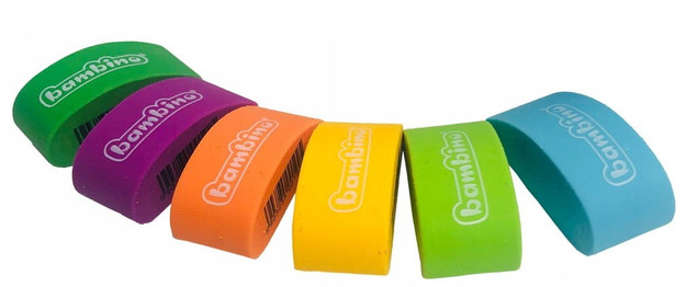 Gumka Do Mazania Ścierania Miękka MIX Kolorów Bambino x3