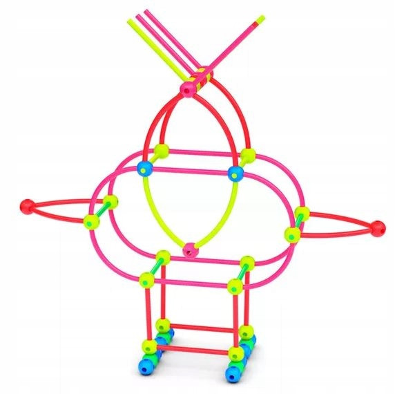 Klocki Meli Stick Neon Patyczki + Kulki 300 el. Zestaw Konstrukcyjny