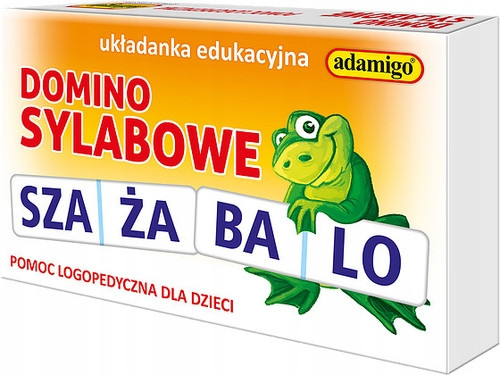 Domino Sylabowe Adamigo LOGO - Gra Edukacyjna do Nauki Czytania