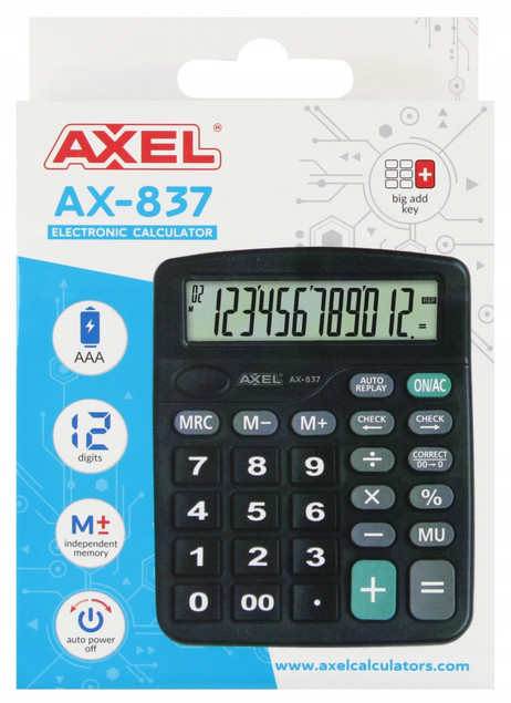 Kalkulator biurowy Axel AX-837 558985