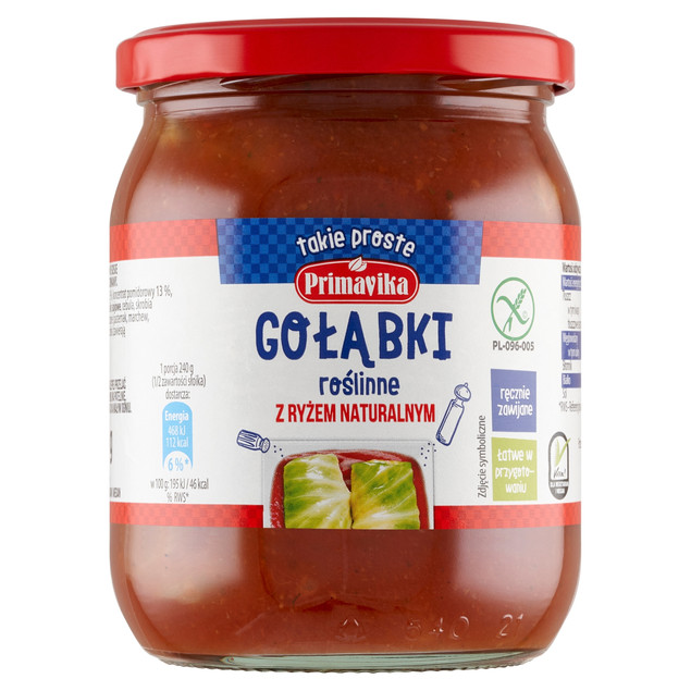 Gołąbki wegetariańskie z ryżem naturalnym Primavika 480 g