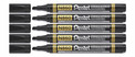Marker Permanentny Pentel N850 Wodoodporny Tusz Okrągła Końcówka CZARNY x5