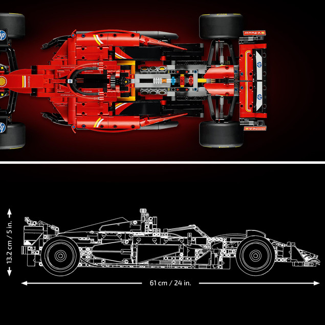 LEGO Technic 42207 Bolid F1 Ferrari SF-24 – Model Samochodu Wyścigowego dla Dorosłych