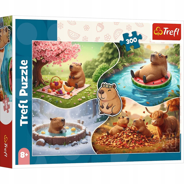Trefl Puzzle 300 Cztery pory roku z Kapibarami