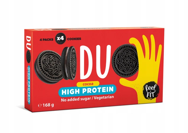 Feel FIT DUO High Protein Wysokobiałkowe ciastka kakaowe z kremem kakaowym
