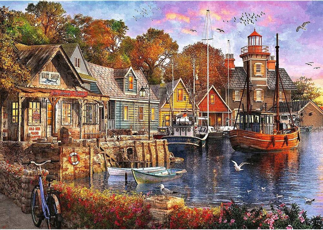 Puzzle 1000 elementów - Łódka i Morze | Trefl Premium Plus Quality