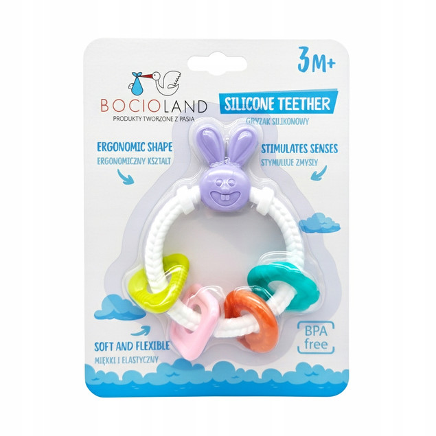 Gryzak dla Niemowląt SILIKONOWY Sensoryczne Zabawki Montessori BOCIOLAND
