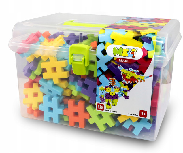 Klocki Konstrukcyjne Meli Maxi Travel Box 230 elementów dla Dzieci 2+