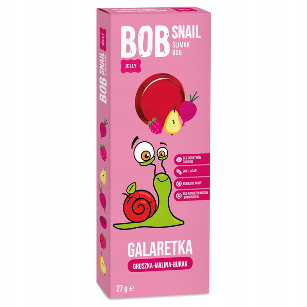BOB SNAIL Jellies Galaretka ZESTAW 9x 27g MIX SMAKÓW Naturalna Przekąska