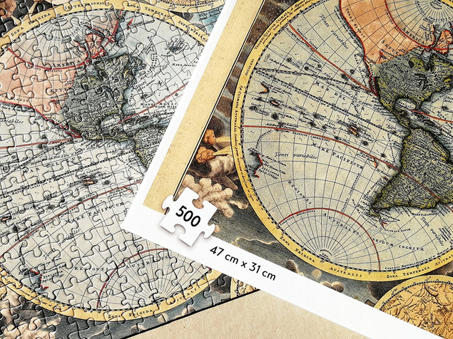 Tactic Puzzle 500 Stara Mapa Świata Fińskie 47x31cm dla 8+