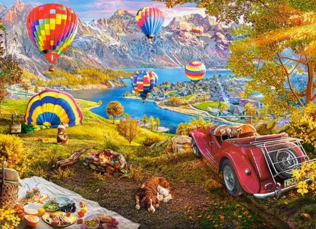 Puzzle Castorland B-030073 Hot Air Balloon Valley 300 el. – Malownicza Dolina Balonów