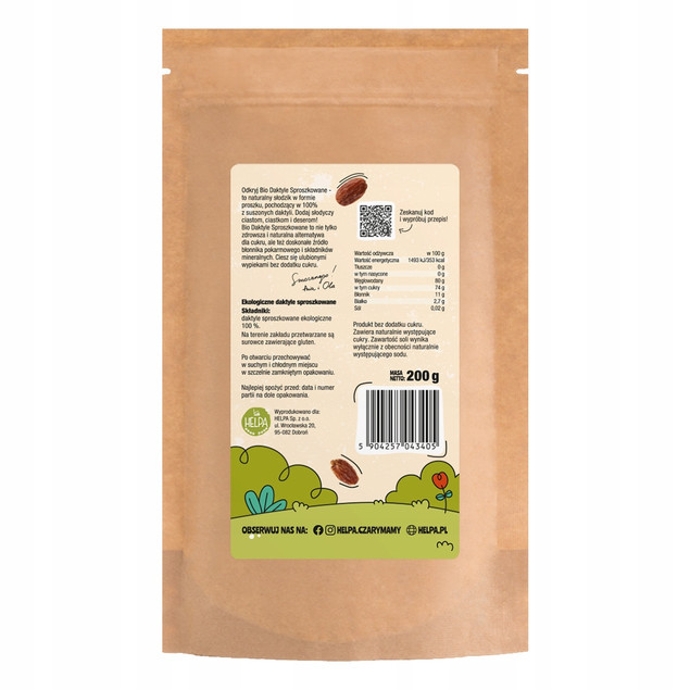 Helpa daktyle sproszkowane 200 g Bio