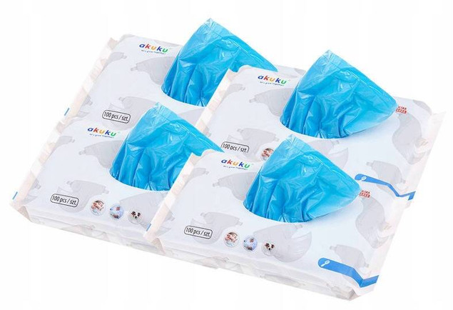 4x Pachnące Woreczki Na Zużyte Pieluszki 100 Akuku