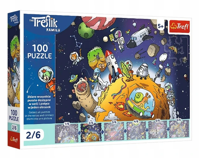 Puzzle Trefl 100 elementów Rodzina Treflików w Kosmosie (2/6)