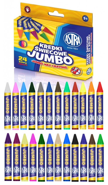 Kredki świecowe Jumbo 24 szt. Astra 3+ – intensywne kolory
