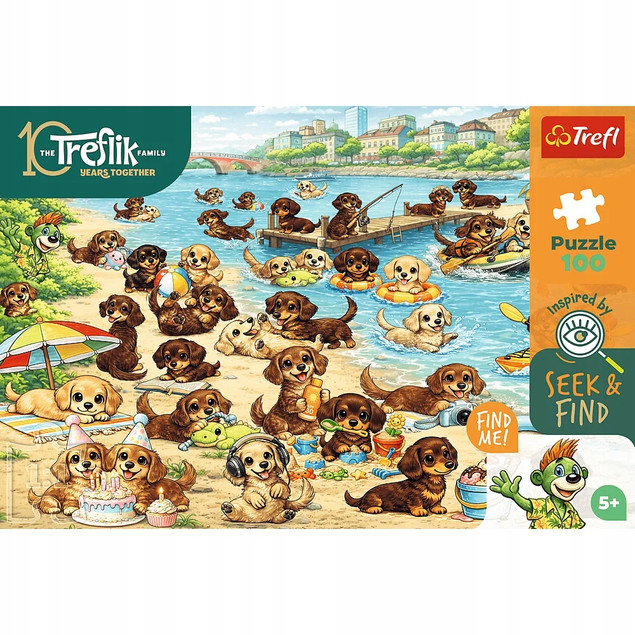 Trefl Puzzle Rodzina Treflików Seek & Find 100 el. Jamniki i Trefliki