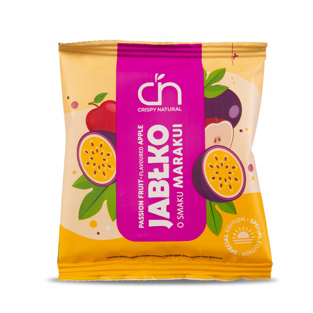 Crispy Natural chipsy jabłko suszone o smaku marakui 18 g
