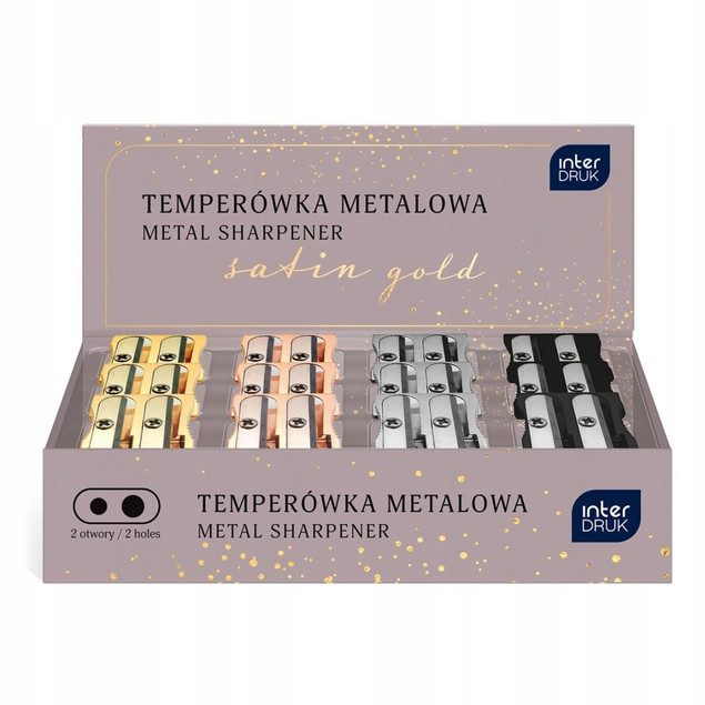 Temperówka Podwójna Metalowa Satynowa Interdruk