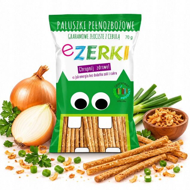EZERKI paluszki grahamowe złociste z cebulą 70g