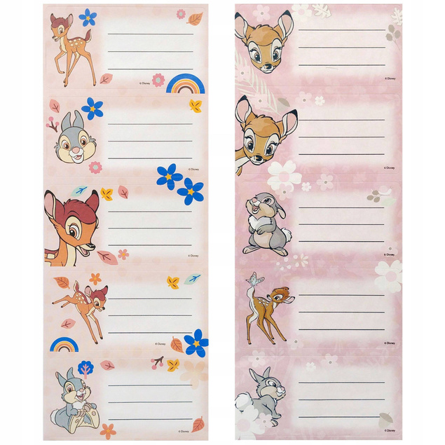 Naklejki Nalepki Na Zeszyt BAMBI Jelonek Tuptuś Disney 10 szt. Beniamin