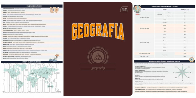 Zeszyt tematyczny GEOGRAFIA A5 w kratkę 60 kartek INTERDRUK ze ściągą