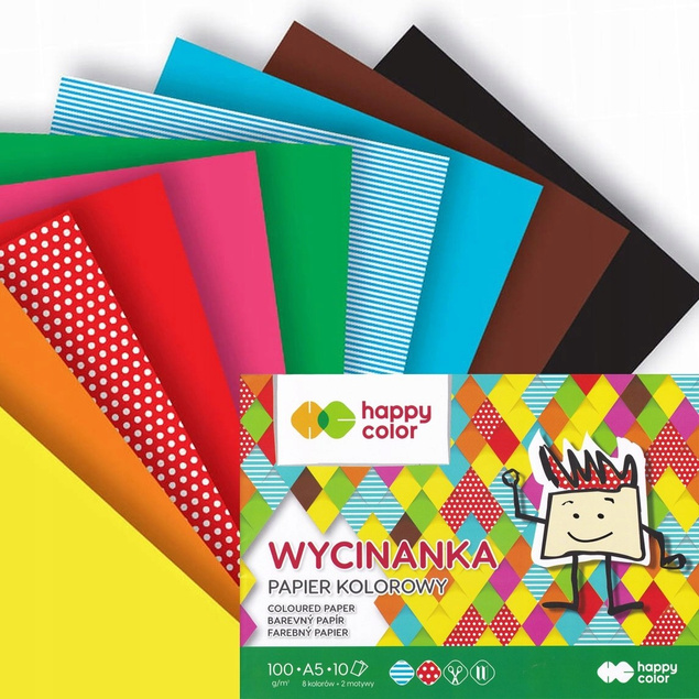 Blok Wycinanka A5 Papier KOLOR 10 Kart Happy Color