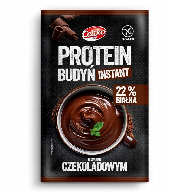 Budyń proteinowy o smaku czekoladowym instant bezglutenowy 40g Celiko