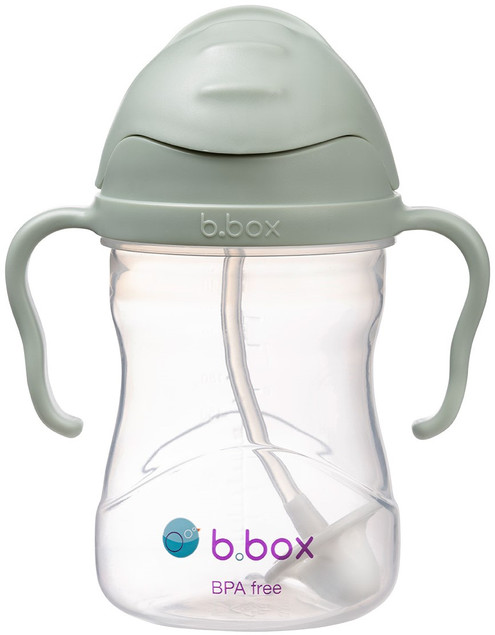 B.box Bidon dla Dzieci z Obciążoną Słomką 240 ml Niekapek Sage