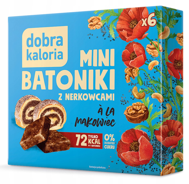 DOBRA KALORIA Mini Batoniki A'LA CIASTO MAKOWIEC Batony Bez Cukru 108g
