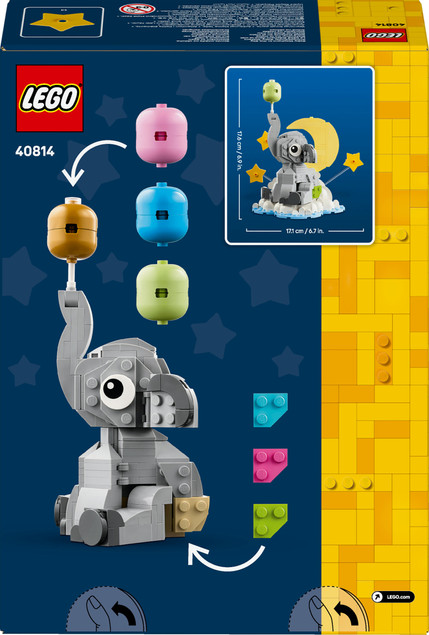 LEGO Iconic 40814 Słoniątko na Niebie – Prezent dla Rodziców i na Baby Shower