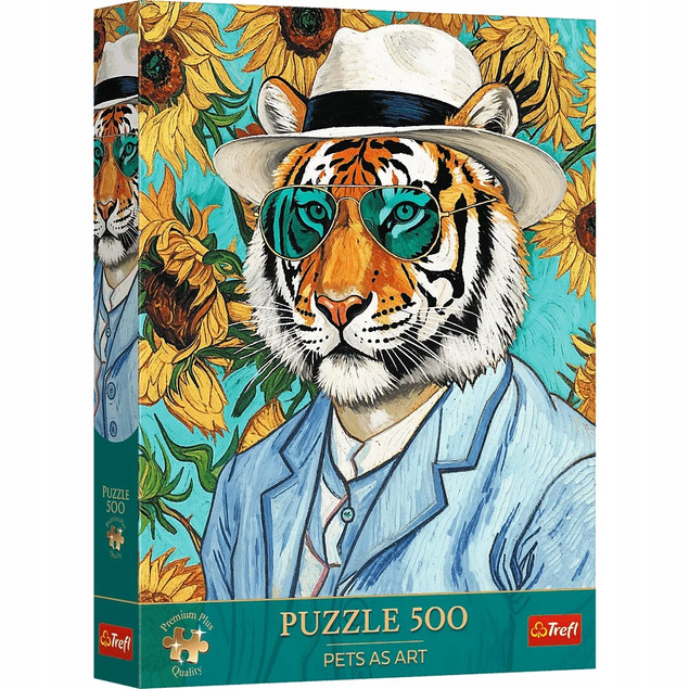 Puzzle Trefl 500el. Pan Tygrys i Słoneczniki Premium Plus Art