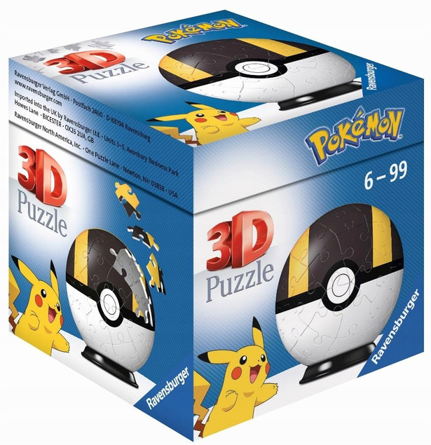 Puzzle 3D 54 el. Ravensburger Kula Pokeball Pokemon Czarna 112661