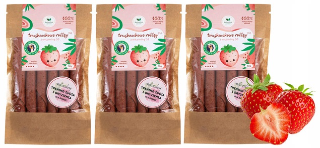 3x Rollsy TRUSKAWKOWE Z Witaminą D3 Naturalne 50g Naturalnie Zdrowi