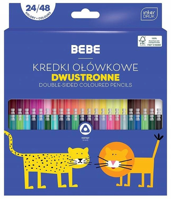 Kredki ołówkowe dwustronne BB Kids 24/48 kol.
