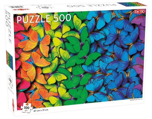 Puzzle Tactic 500 el. Rainbow Butterflies – Tęczowe Motyle