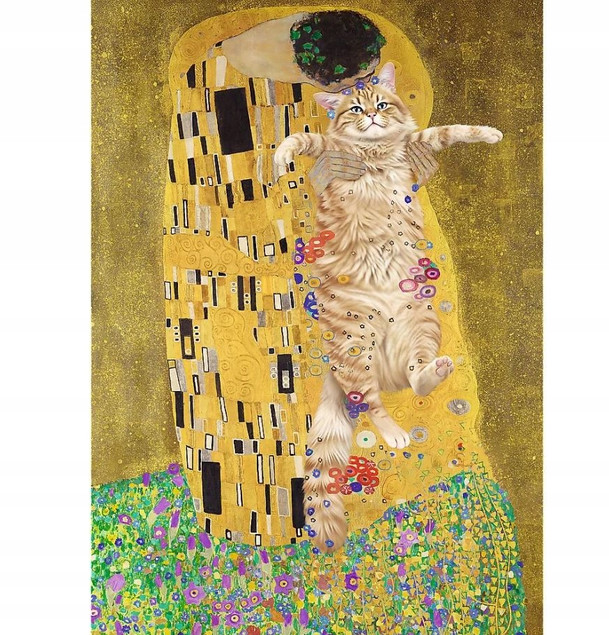 Trefl Puzzle 1000 elementów Purrfecyjny Pocałunek Koci Klimt