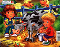 Larsen Układanka Puzzle Farmkids Mini 8 El. Farma dla Dzieci 3+