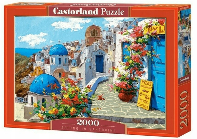 Puzzle 2000 OBRAZ MIASTO SANTORINI GRECJA Castorland 