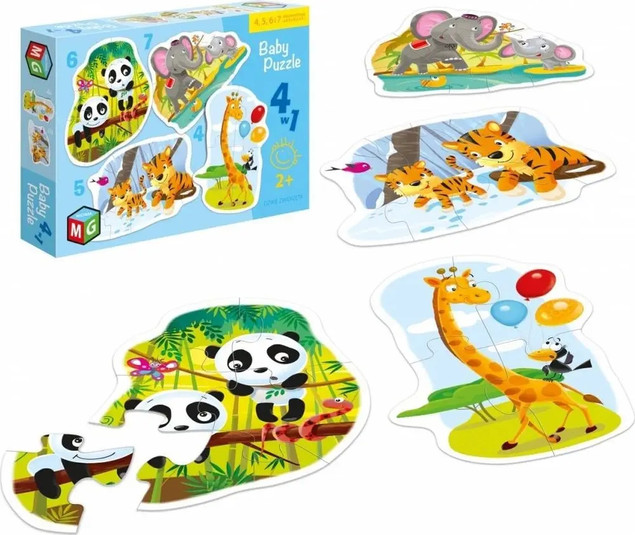 Puzzle Multigra Baby 4w1 Dzikie Zwierzęta 22 elementy